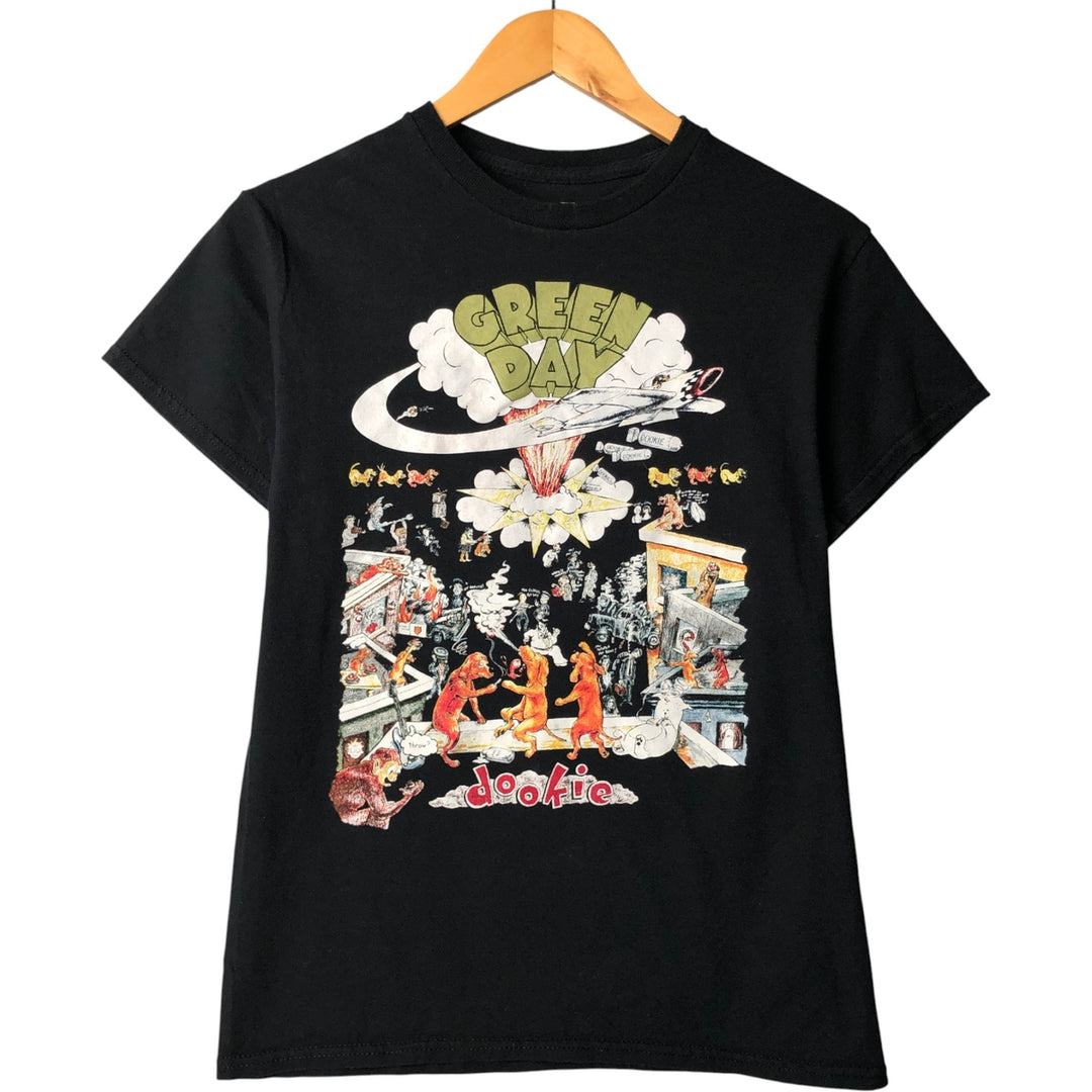 GREEN DAY Green Day Band T-shirt Band T Men's S size cotton black type Vintage Second Hand