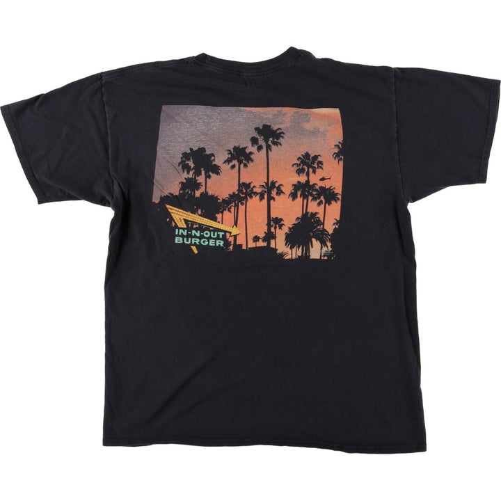 IN-N-OUT BURGER In-and-Out Burger Advertising T-shirt, Men's L size cotton black type Vintage Second Hand