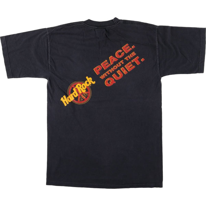 HARD ROCK CAFE Hard Rock Cafe Advertising T-shirt Men's M size cotton navy blue type Vintage Second Hand