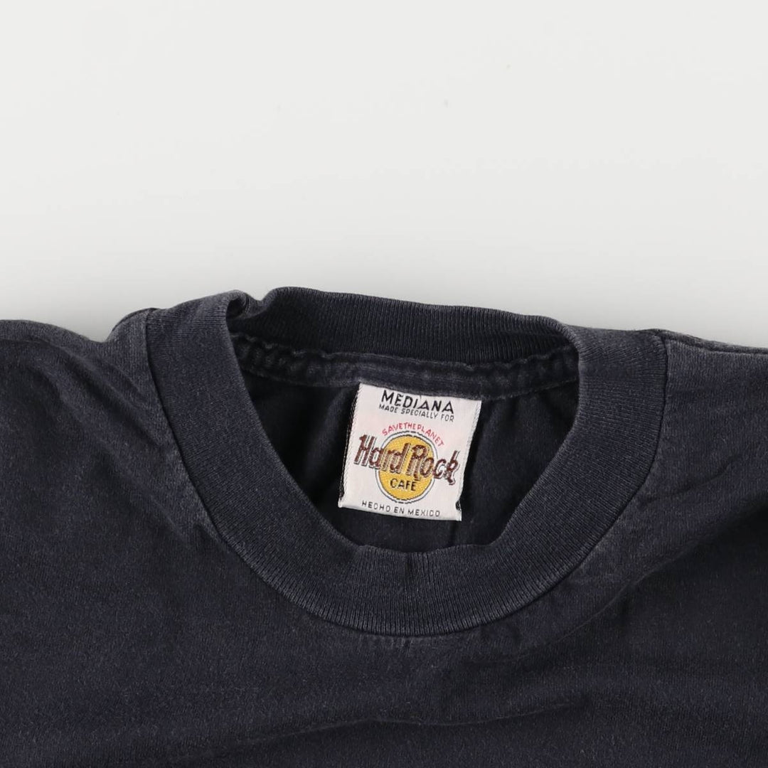 HARD ROCK CAFE Hard Rock Cafe Advertising T-shirt Men's M size cotton navy blue type Vintage Second Hand
