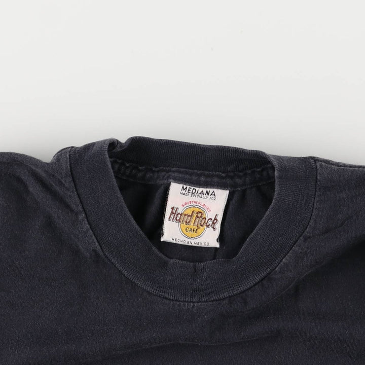 HARD ROCK CAFE Hard Rock Cafe Advertising T-shirt Men's M size cotton navy blue type Vintage Second Hand