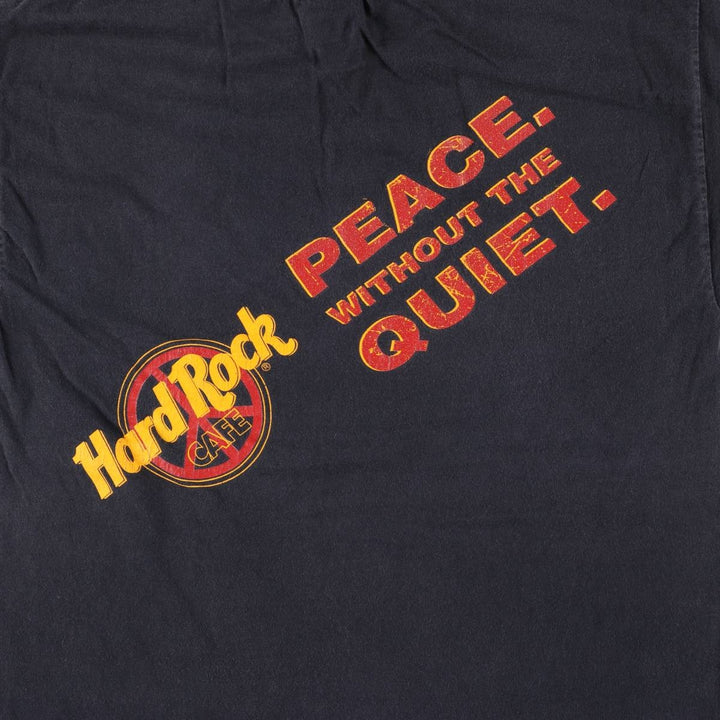 HARD ROCK CAFE Hard Rock Cafe Advertising T-shirt Men's M size cotton navy blue type Vintage Second Hand