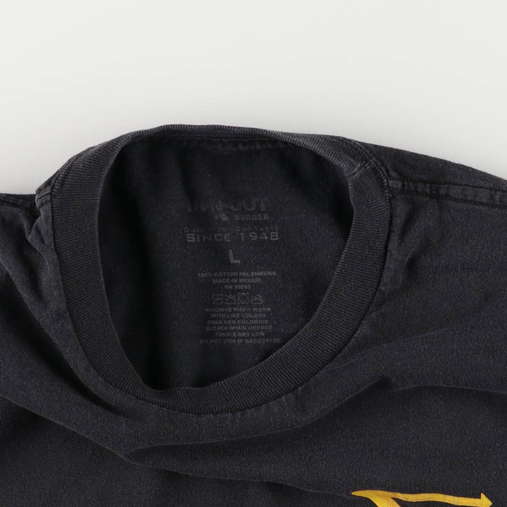IN-N-OUT BURGER In-and-Out Burger Advertising T-shirt, Men's L size cotton black type Vintage Second Hand