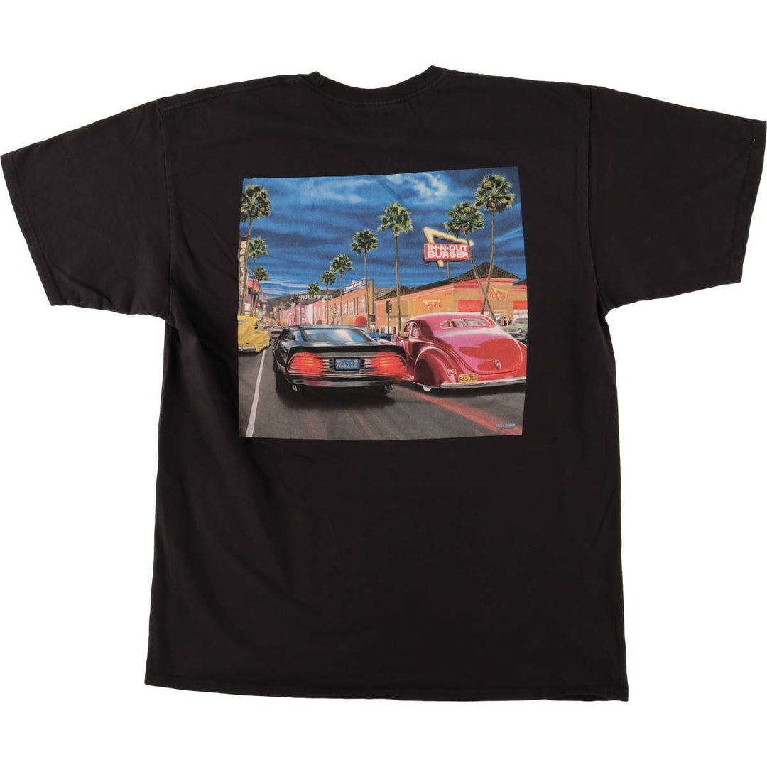 IN-N-OUT BURGER In-and-Out Burger Advertising T-shirt, Men's L size cotton black type Vintage Second Hand