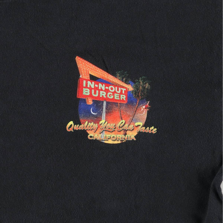 IN-N-OUT BURGER In-and-Out Burger Advertising T-shirt Men's XL size cotton black type Vintage Second Hand