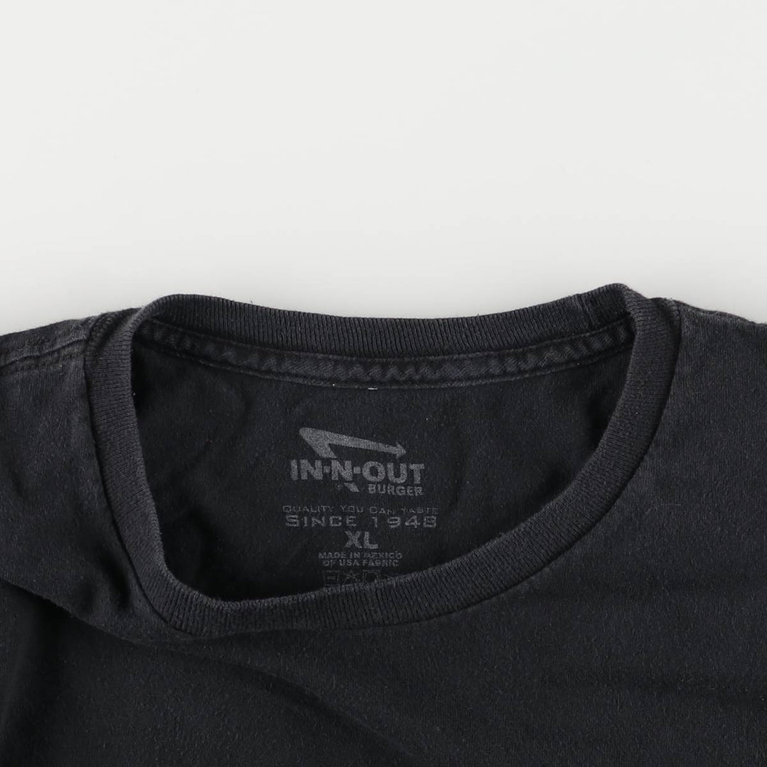 IN-N-OUT BURGER In-and-Out Burger Advertising T-shirt Men's XL size cotton black type Vintage Second Hand