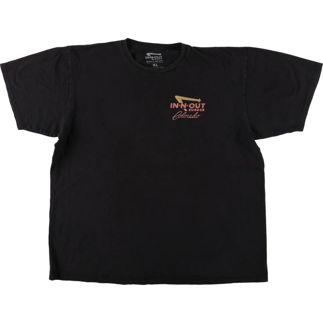 IN-N-OUT BURGER In-N-Out Burger Advertising T-shirt Made in USA Men's XL size cotton black type Vintage Second Hand