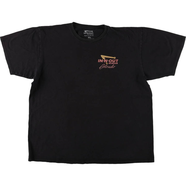 IN-N-OUT BURGER In-N-Out Burger Advertising T-shirt Made in USA Men's XL size cotton black type Vintage Second Hand