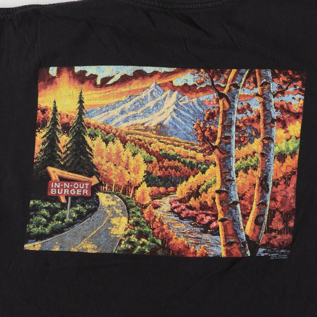 IN-N-OUT BURGER In-N-Out Burger Advertising T-shirt Made in USA Men's XL size cotton black type Vintage Second Hand