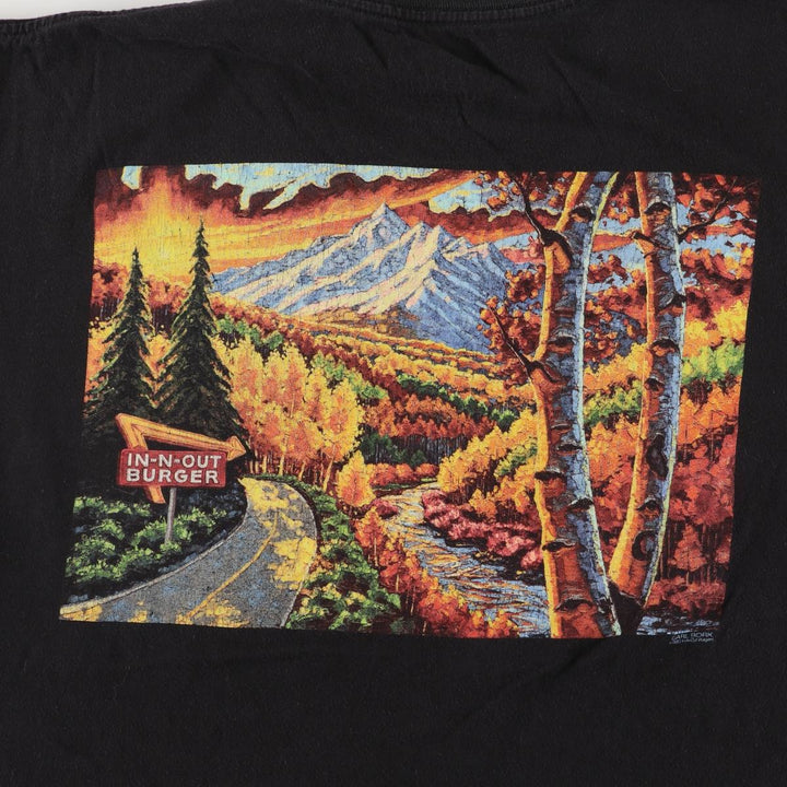 IN-N-OUT BURGER In-N-Out Burger Advertising T-shirt Made in USA Men's XL size cotton black type Vintage Second Hand