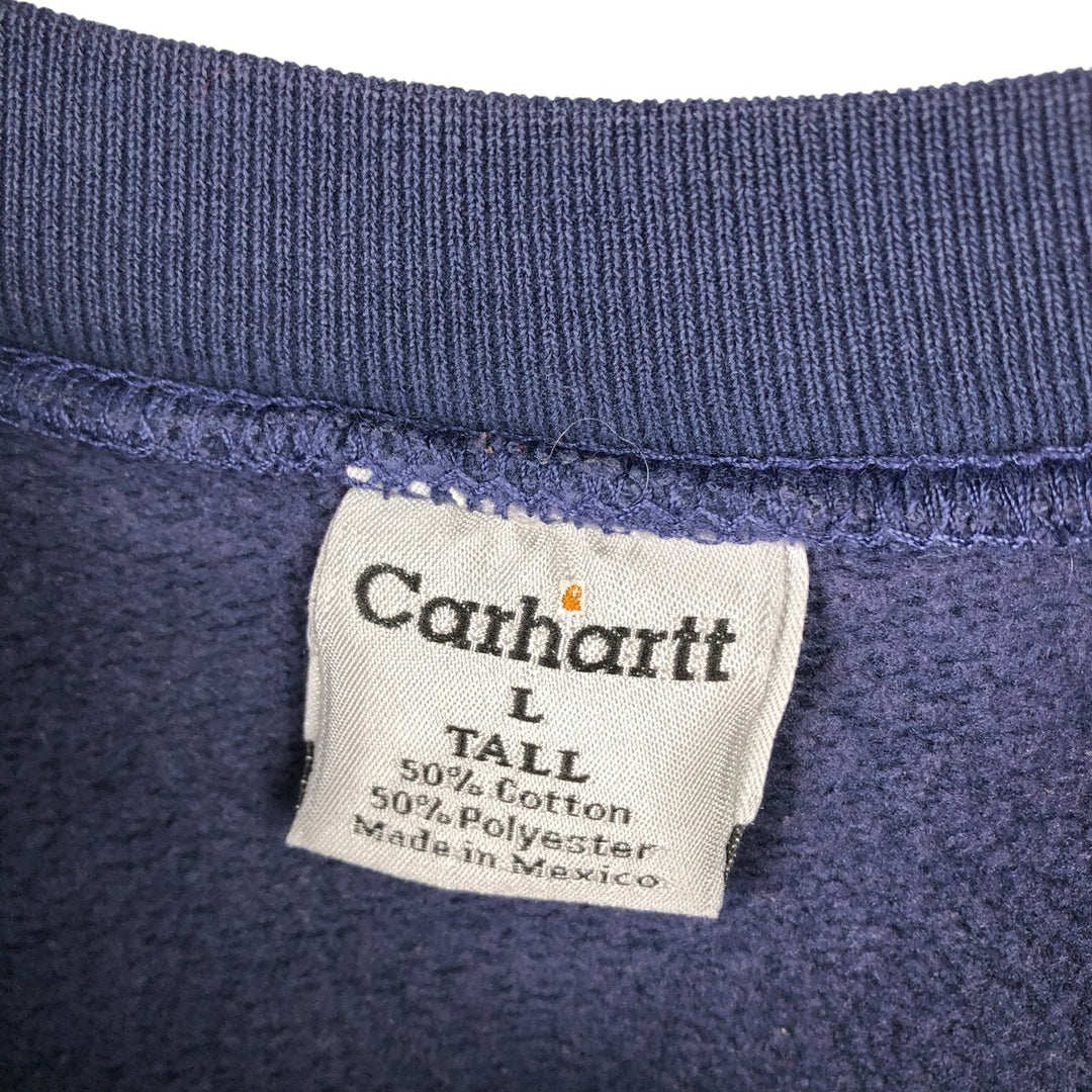Carhartt One Point Logo Sweatshirt, Men's Size L cotton Navy blue Vintage Second Hand