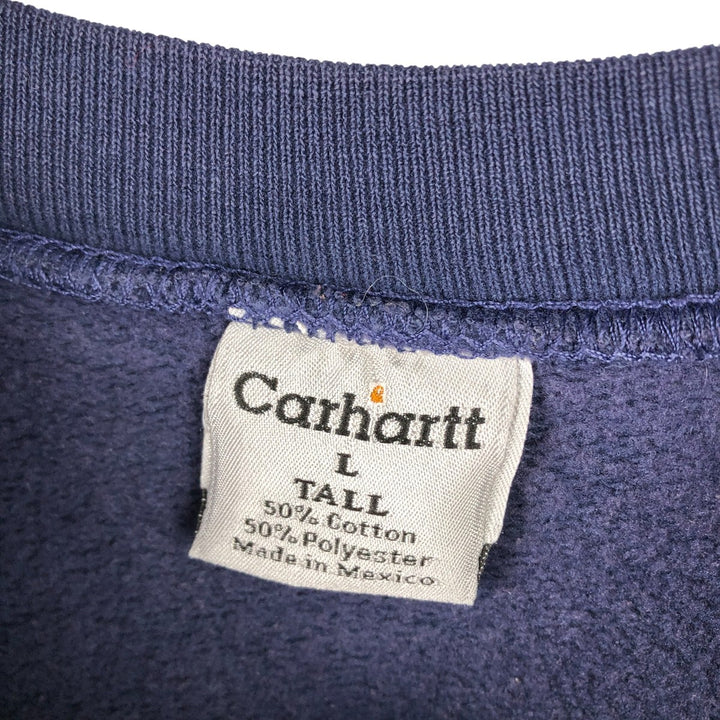 Carhartt One Point Logo Sweatshirt, Men's Size L cotton Navy blue Vintage Second Hand