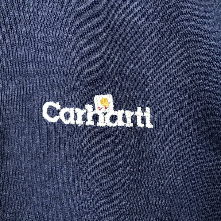 Carhartt One Point Logo Sweatshirt, Men's Size L cotton Navy blue Vintage Second Hand