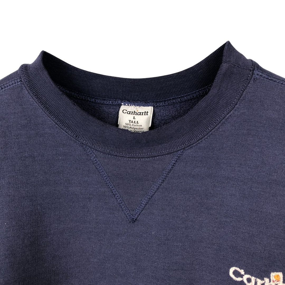 Carhartt One Point Logo Sweatshirt, Men's Size L cotton Navy blue Vintage Second Hand
