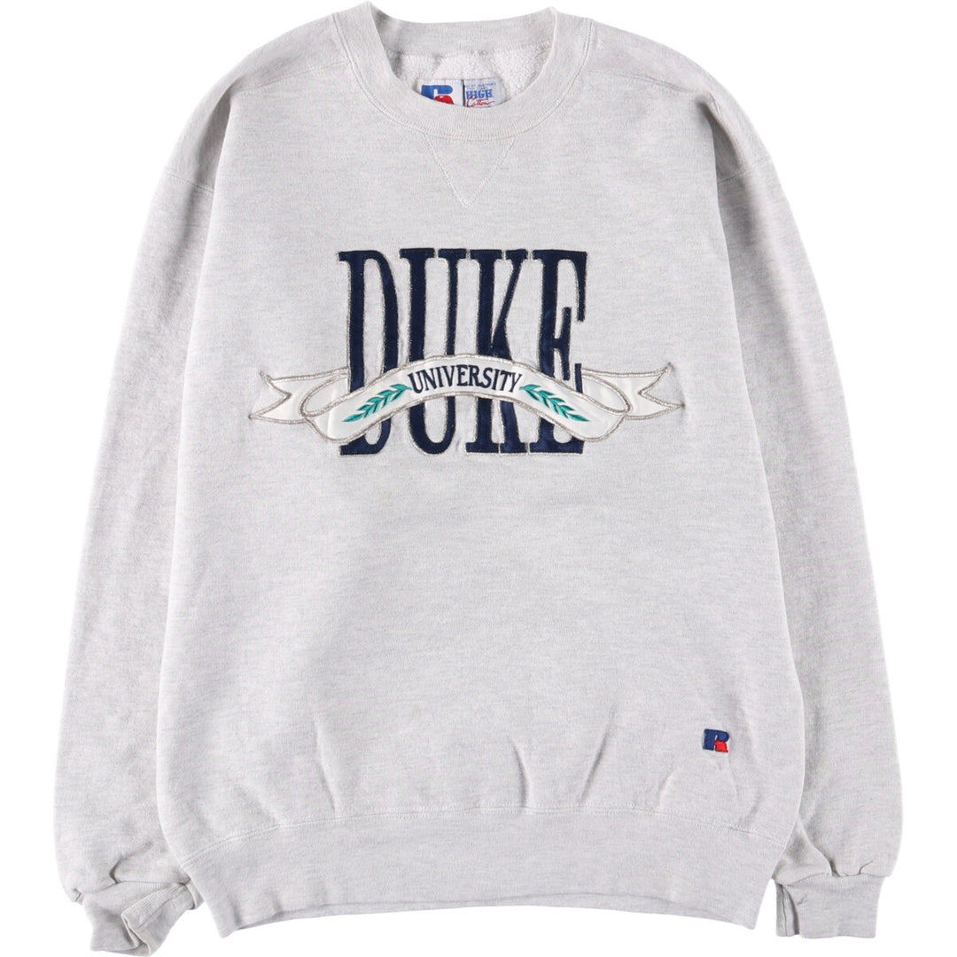 90'S Russell High Cotton College Sweatshirt, Made in USA, Men's Size Medium, Vintage cotton pale white type Vintage Second Hand