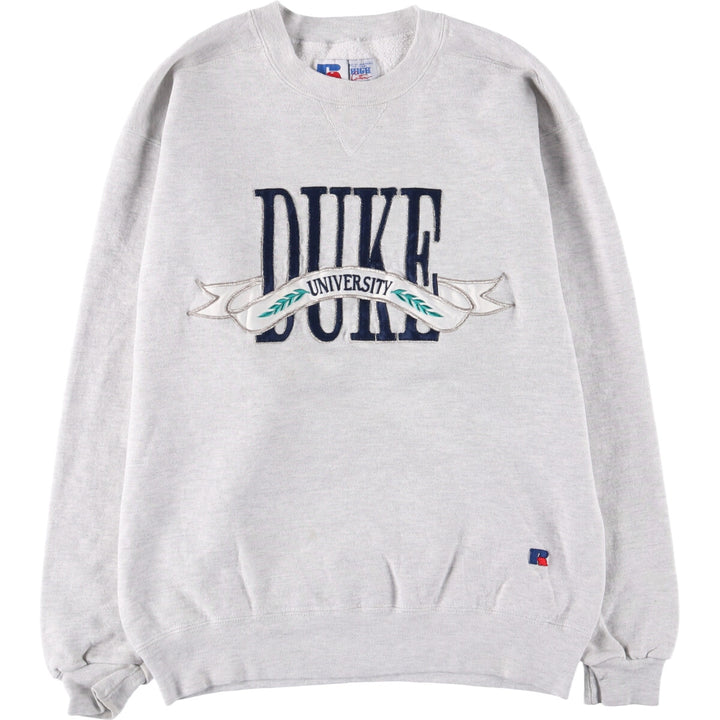 90'S Russell High Cotton College Sweatshirt, Made in USA, Men's Size Medium, Vintage cotton pale white type Vintage Second Hand