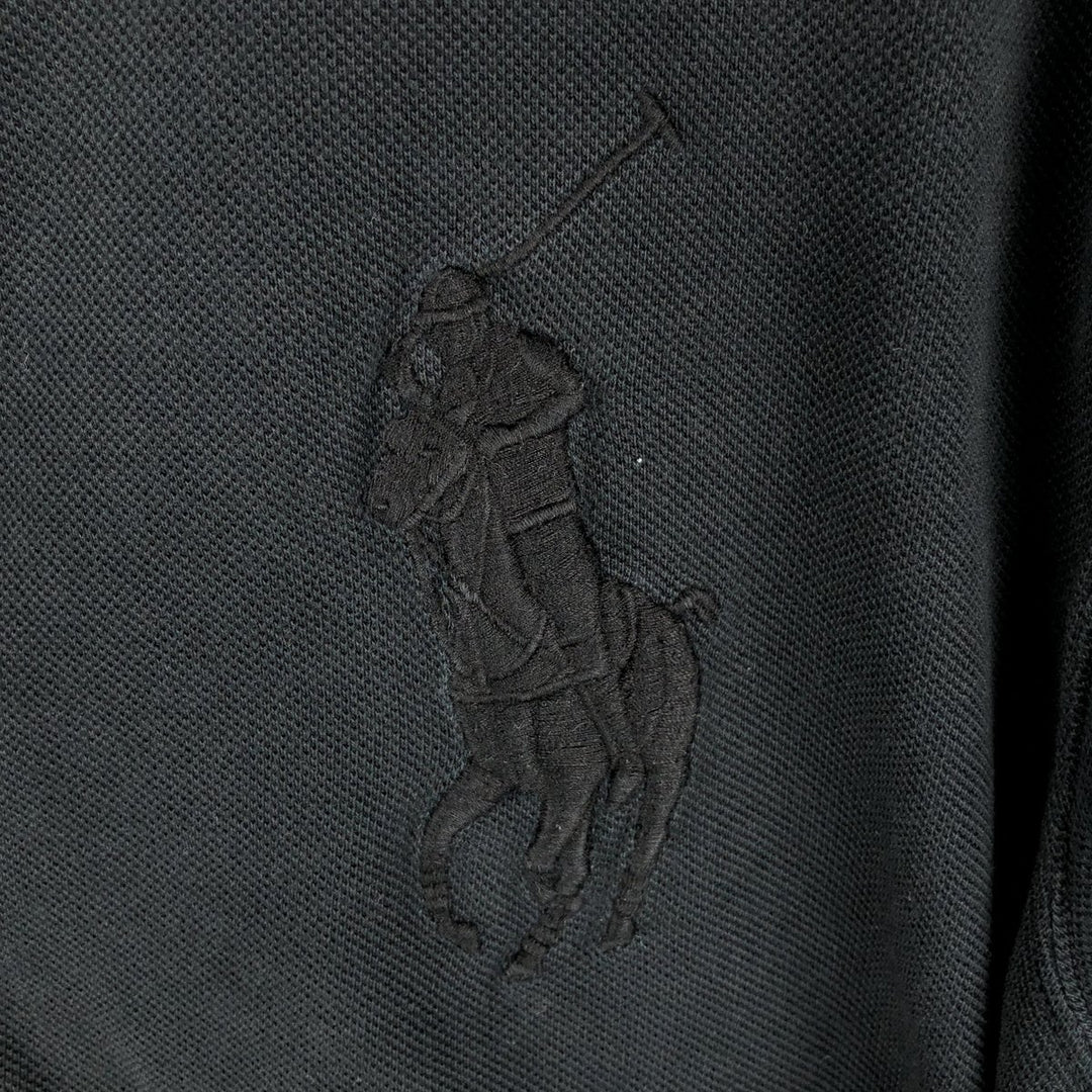 Ralph Lauren POLO by Ralph Lauren Big Pony Sweat Full Zip Hoodie Men's L size cotton black type Vintage Second Hand