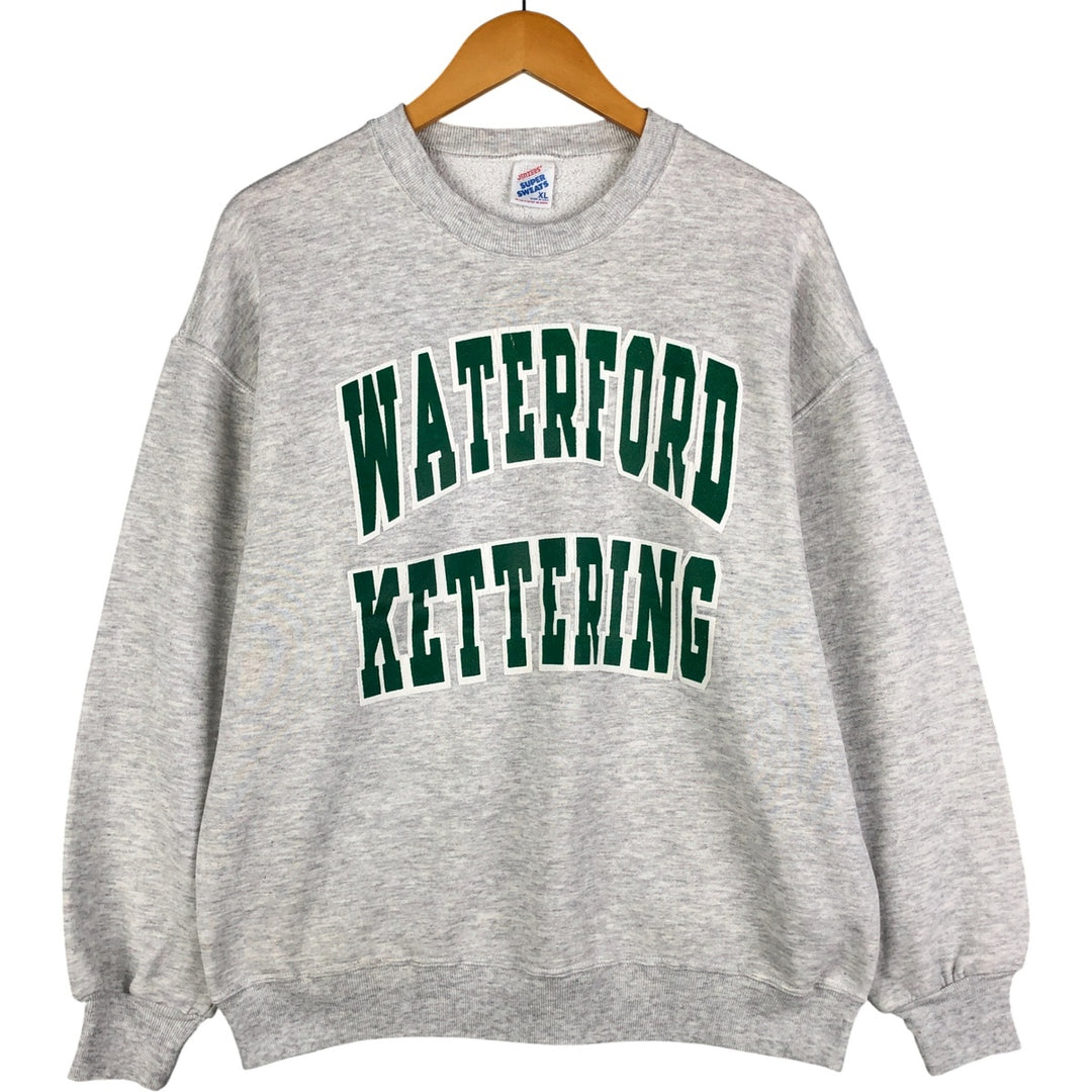 Vintage 80s-90'S Jerzees Super Sweats college sweatshirt, made in the USA, men's size XL cotton gray type Vintage Second Hand