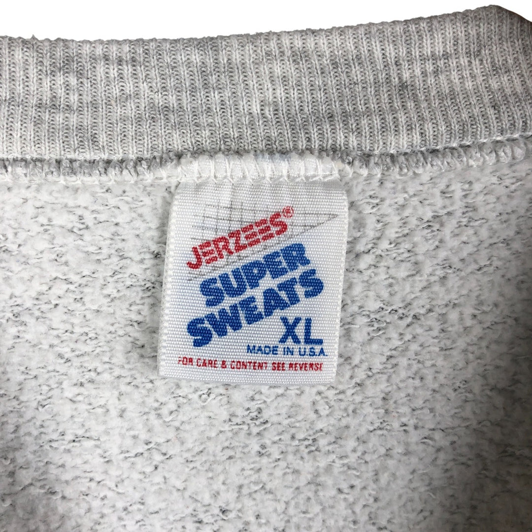Vintage 80s-90'S Jerzees Super Sweats college sweatshirt, made in the USA, men's size XL cotton gray type Vintage Second Hand