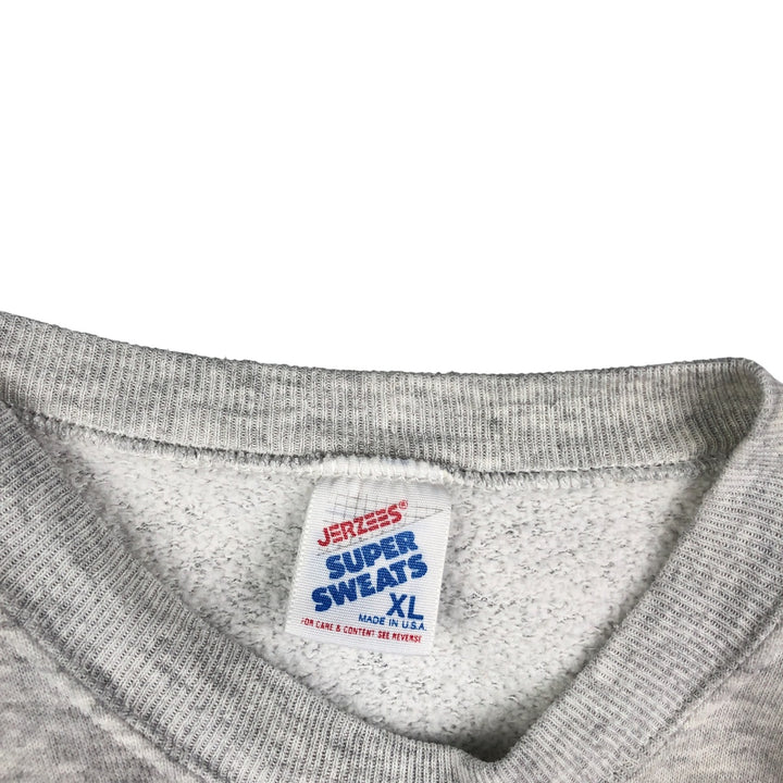 Vintage 80s-90'S Jerzees Super Sweats college sweatshirt, made in the USA, men's size XL cotton gray type Vintage Second Hand
