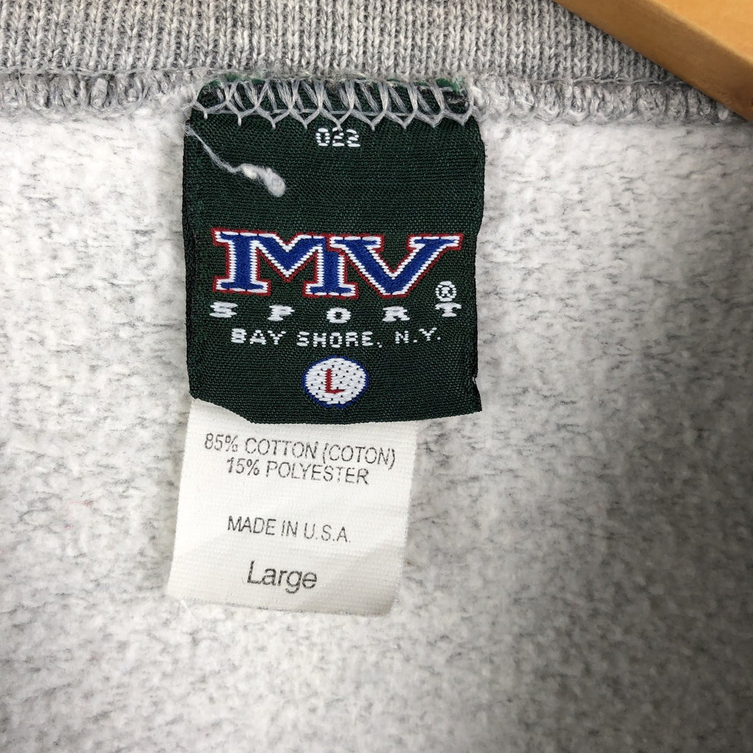 Vintage 90'S MV SPORT college sweatshirt, made in the USA, size L, men's cotton gray type Vintage Second Hand