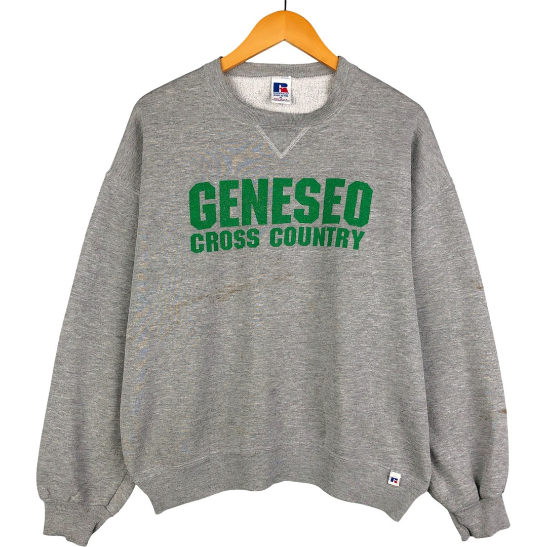 Vintage 90'S Russell ATHLETIC college sweatshirt, made in the USA, size XL, men's polyester gray type Vintage Second Hand