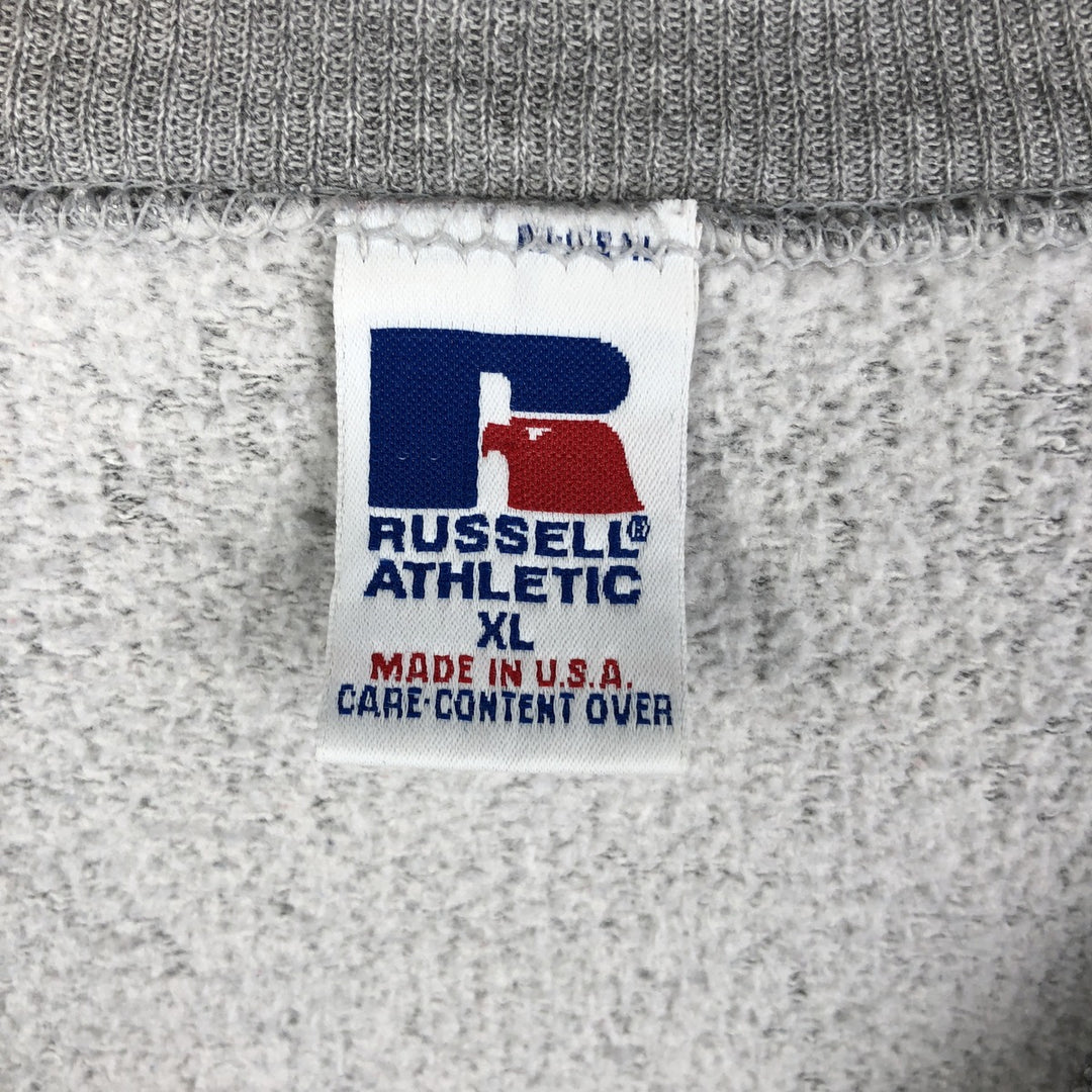 Vintage 90'S Russell ATHLETIC college sweatshirt, made in the USA, size XL, men's polyester gray type Vintage Second Hand