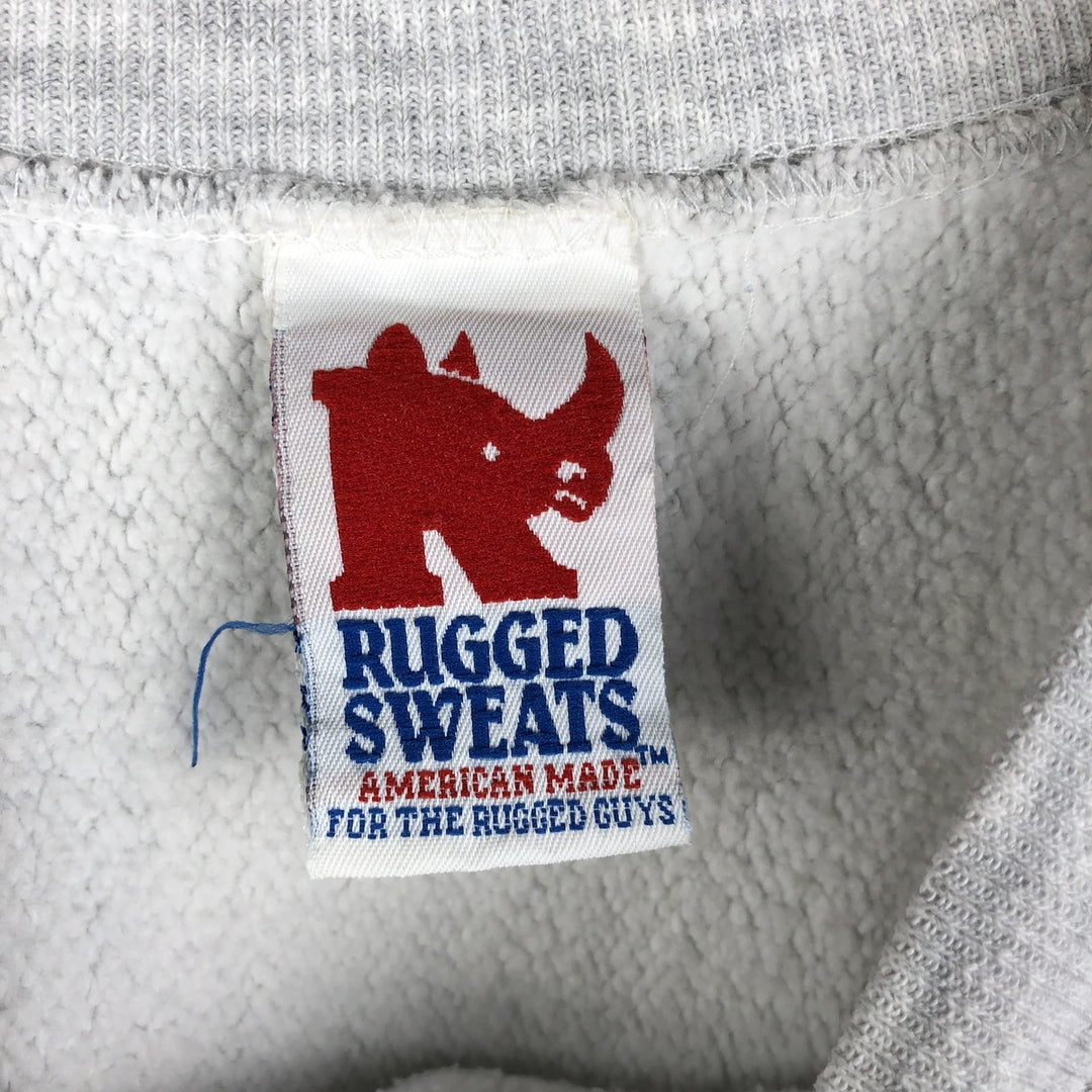 Vintage 90'S Rugged Sweats college sweatshirt, made in the USA, size L, men's unclear gray type Vintage Second Hand