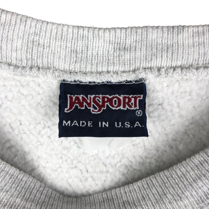 Vintage 90'S Jansport triple print college sweatshirt, made in the USA, men's size L unclear gray type Vintage Second Hand