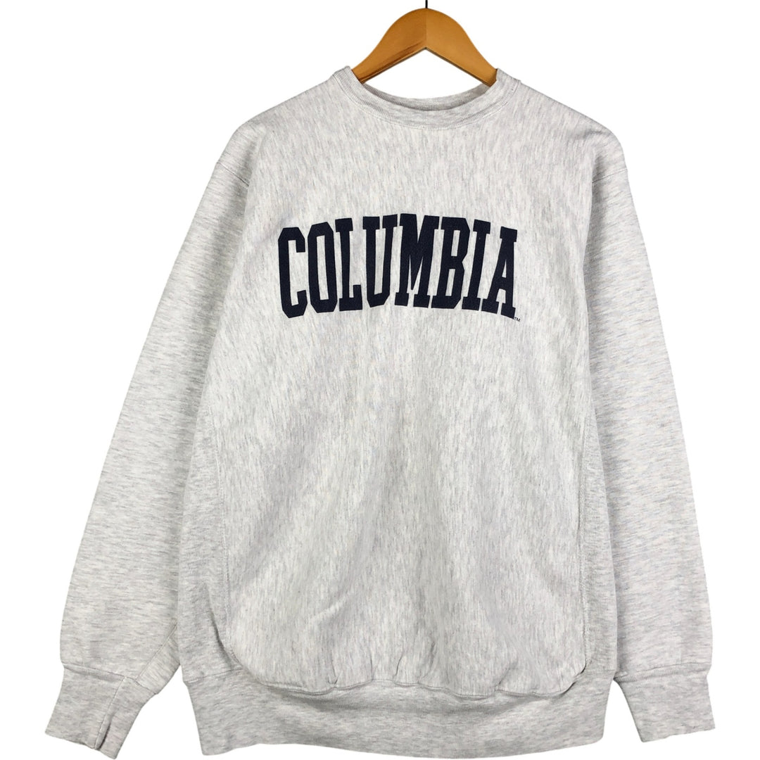 Vintage 1990'S MV SPORT PRO WEAVE Columbia University college sweatshirt, made in the USA, size L, men's cotton gray type Vintage Second Hand