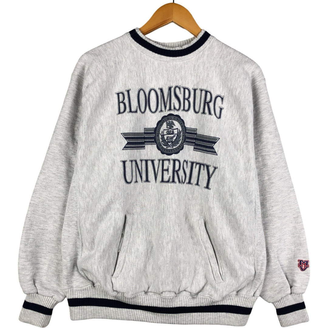 Vintage 90'S MV SPORT triple print college sweatshirt, made in the USA, men's size XL cotton gray type Vintage Second Hand