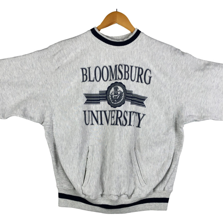 Vintage 90'S MV SPORT triple print college sweatshirt, made in the USA, men's size XL cotton gray type Vintage Second Hand