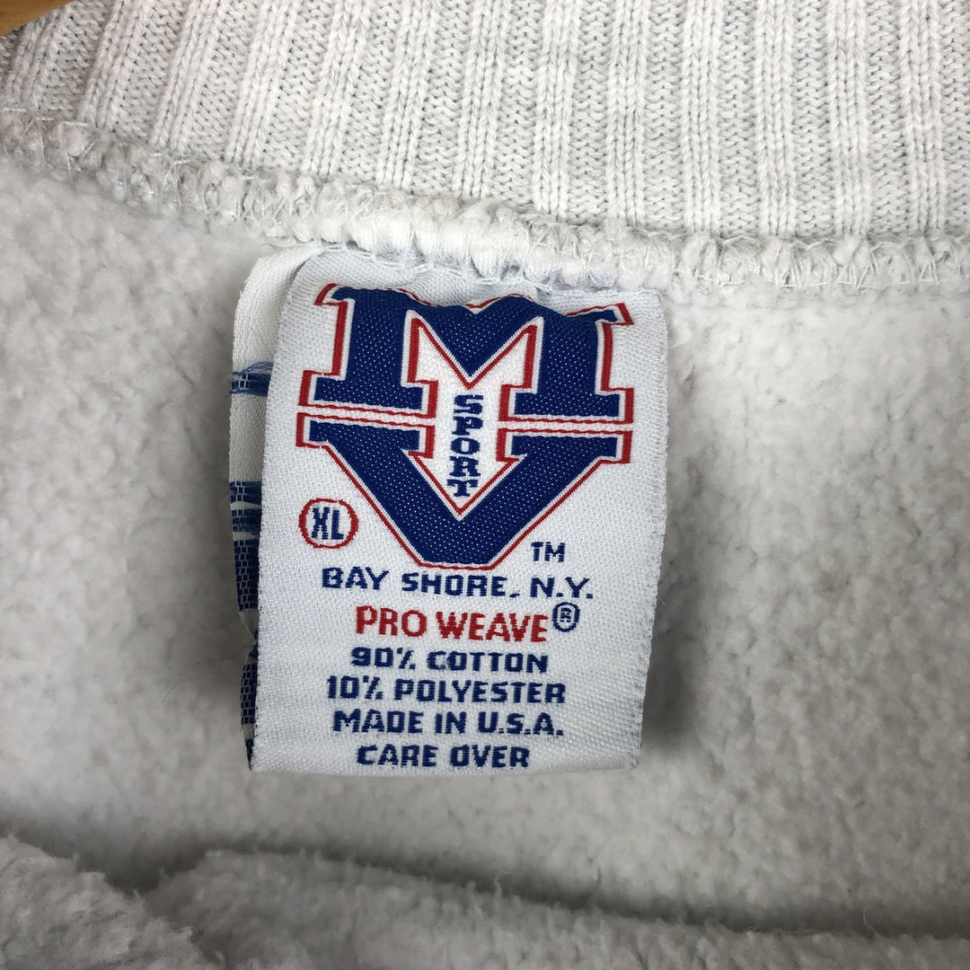 Vintage 90'S MV SPORT triple print college sweatshirt, made in the USA, men's size XL cotton gray type Vintage Second Hand