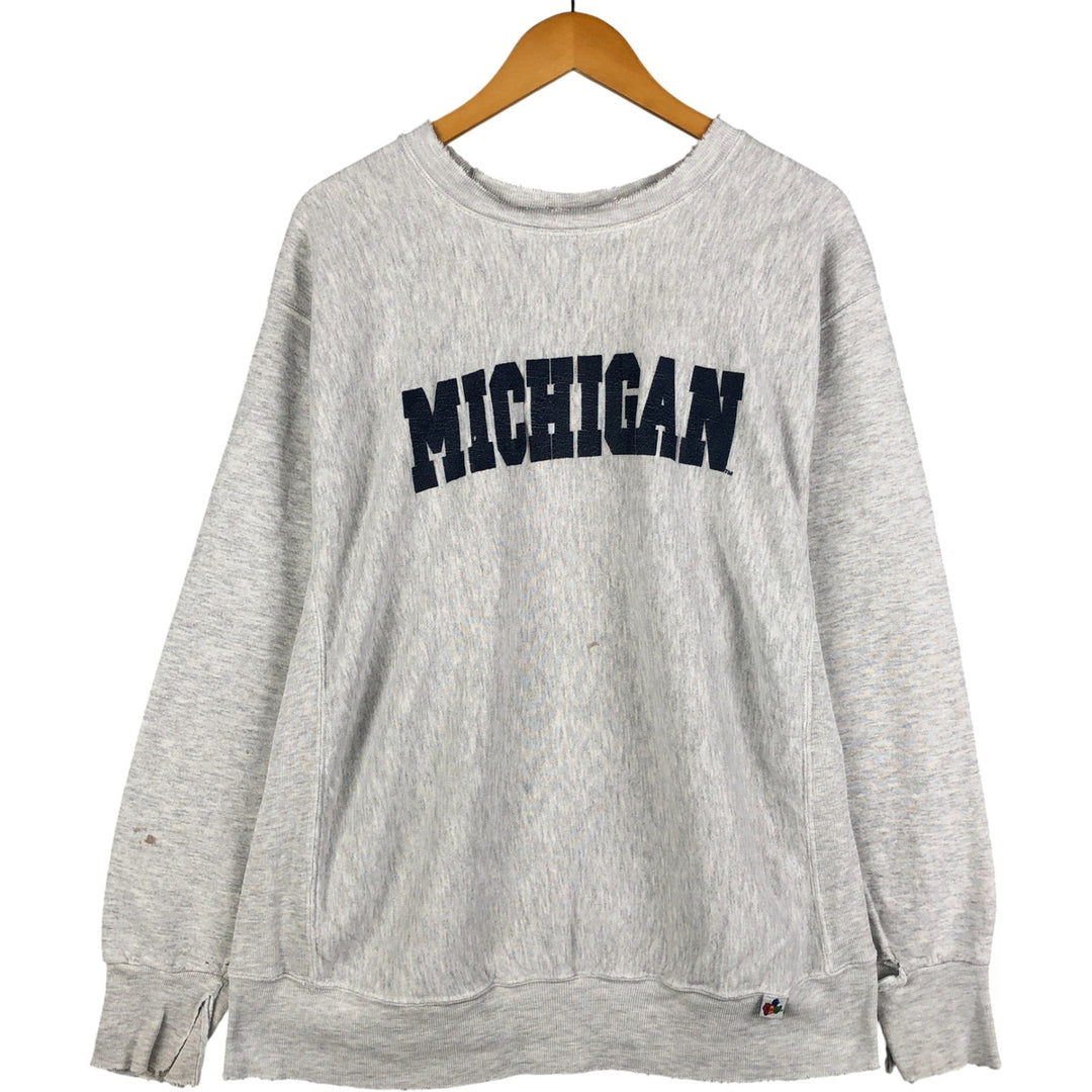 Vintage 1990'S Midwest Embroidery MICHIGAN University of Michigan college sweatshirt, men's size XL cotton gray type Vintage Second Hand