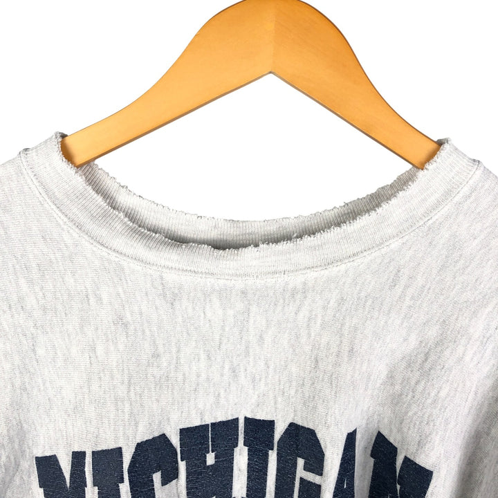 Vintage 1990'S Midwest Embroidery MICHIGAN University of Michigan college sweatshirt, men's size XL cotton gray type Vintage Second Hand
