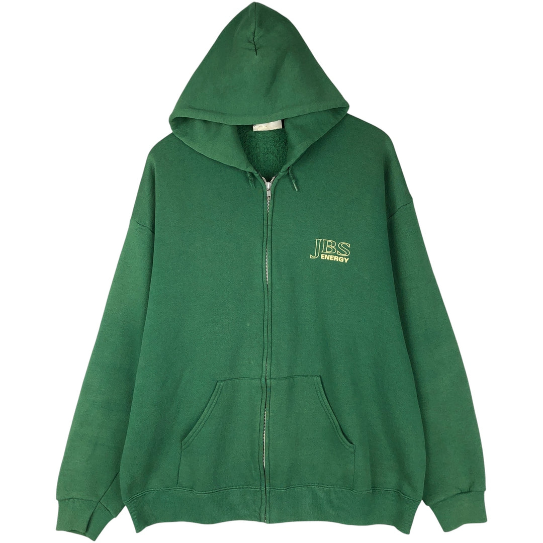 Vintage 90'S Lee Advertising full-zip sweatshirt hoodie, Made in USA, Men's XL cotton Green type dark green Vintage Second Hand