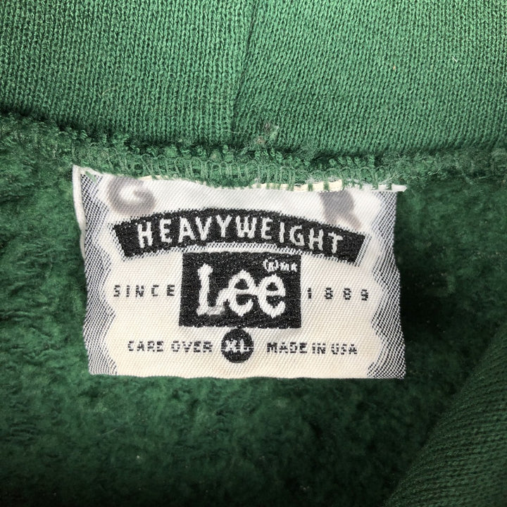 Vintage 90'S Lee Advertising full-zip sweatshirt hoodie, Made in USA, Men's XL cotton Green type dark green Vintage Second Hand
