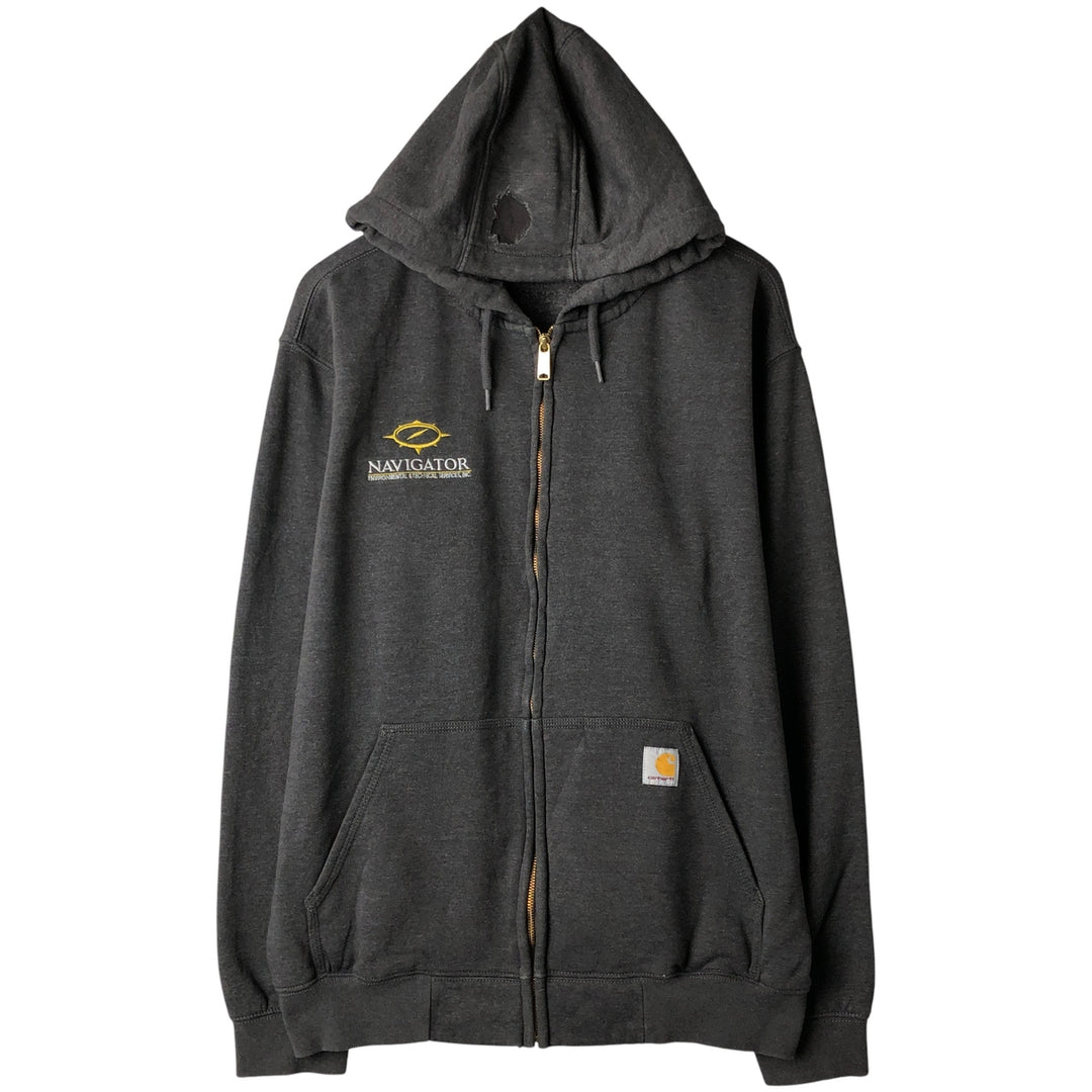 Carhartt Loose Fit Sweat Full Zip Hoodie, Men's L size cotton Charcoal Vintage Second Hand