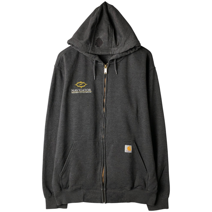 Carhartt Loose Fit Sweat Full Zip Hoodie, Men's L size cotton Charcoal Vintage Second Hand