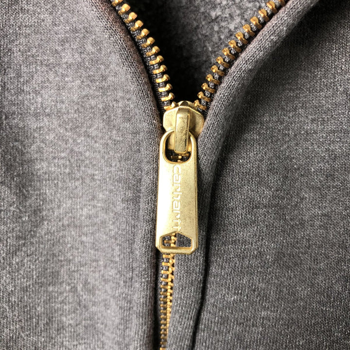 Carhartt Loose Fit Sweat Full Zip Hoodie, Men's L size cotton Charcoal Vintage Second Hand