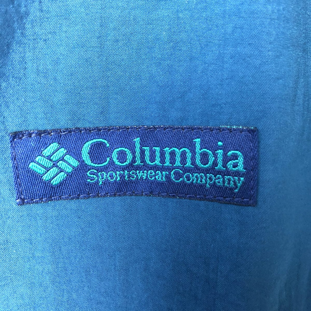 90'S Columbia White Tag Half Snap Warm-Up Pullover, Men's XL, Vintage unclear green type Vintage Second Hand