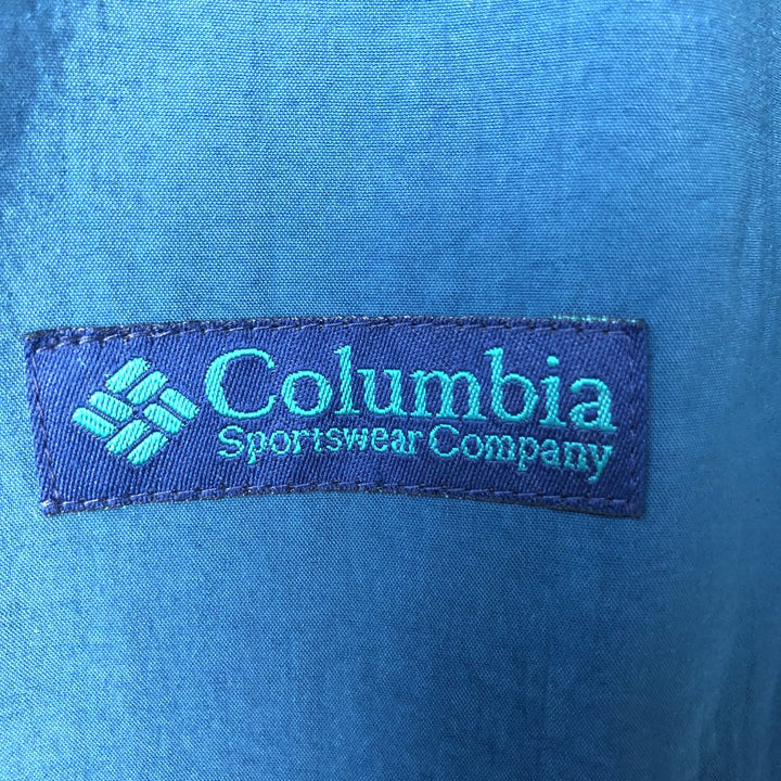 90'S Columbia White Tag Half Snap Warm-Up Pullover, Men's XL, Vintage unclear green type Vintage Second Hand