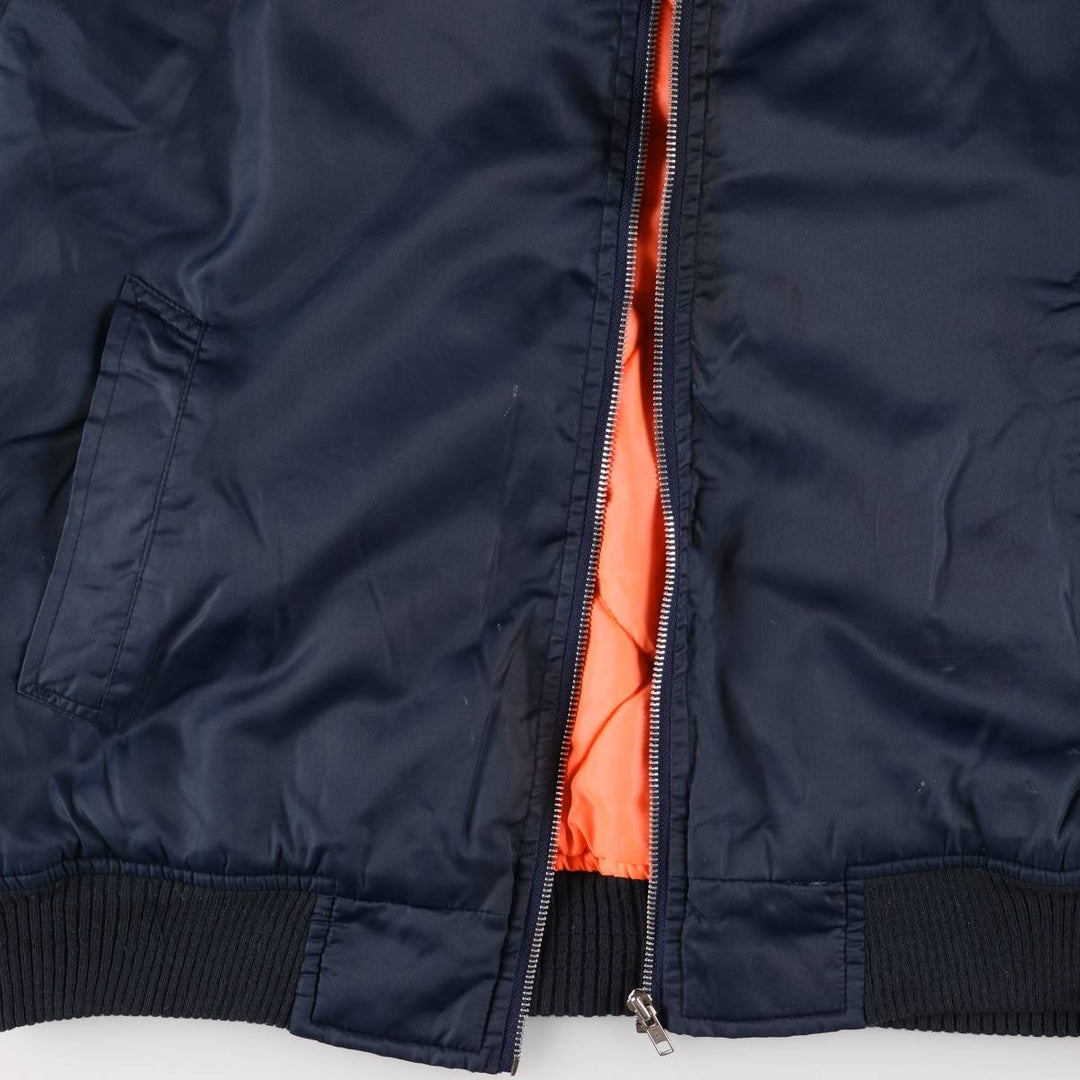 Civilian Caribee MA-1 Style Military Flight Jacket, Men's XXL, Vintage Nylon navy blue type Vintage Second Hand