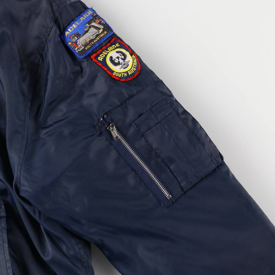 Civilian Caribee MA-1 Style Military Flight Jacket, Men's XXL, Vintage Nylon navy blue type Vintage Second Hand