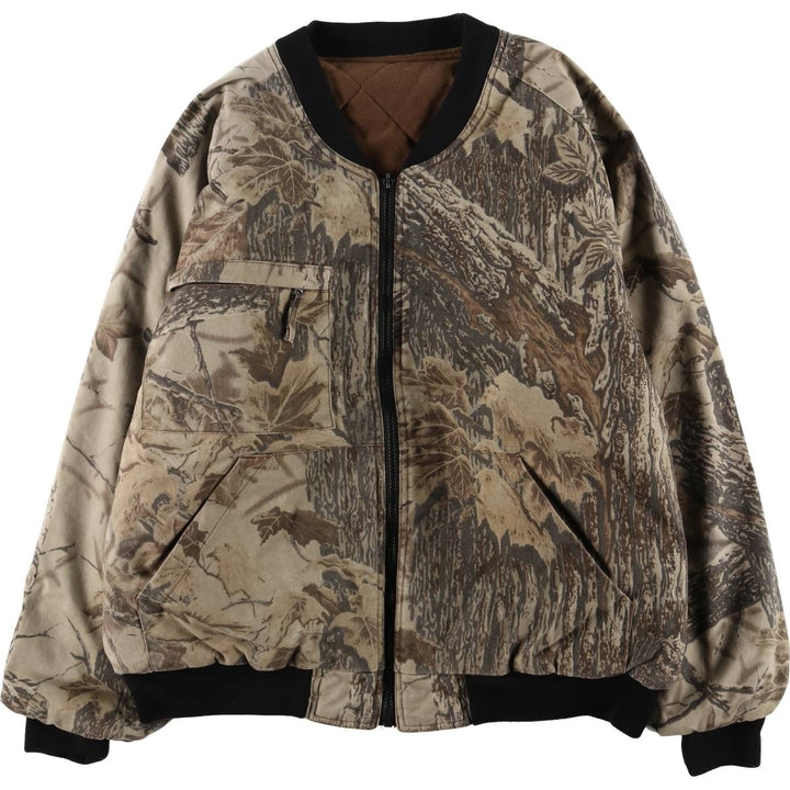 90s-00'S Cabela's Camouflage Pattern Realtree Camo Reversible Padded Cotton Blouson, Men's Size XL, Vintage cotton beige type brown Vintage Second Hand