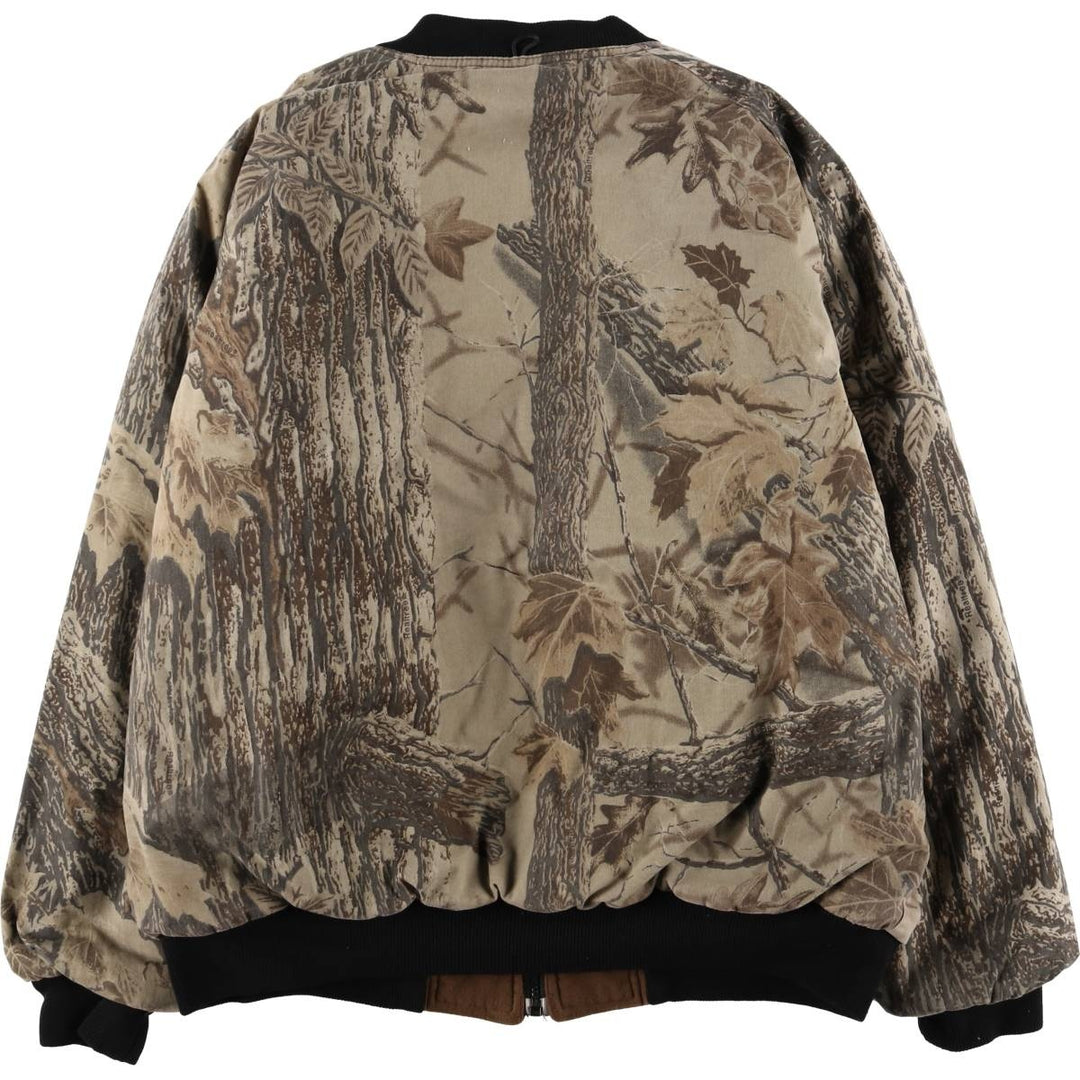90s-00'S Cabela's Camouflage Pattern Realtree Camo Reversible Padded Cotton Blouson, Men's Size XL, Vintage cotton beige type brown Vintage Second Hand