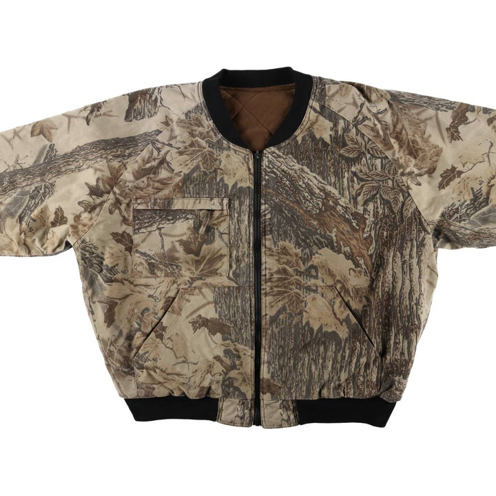 90s-00'S Cabela's Camouflage Pattern Realtree Camo Reversible Padded Cotton Blouson, Men's Size XL, Vintage cotton beige type brown Vintage Second Hand