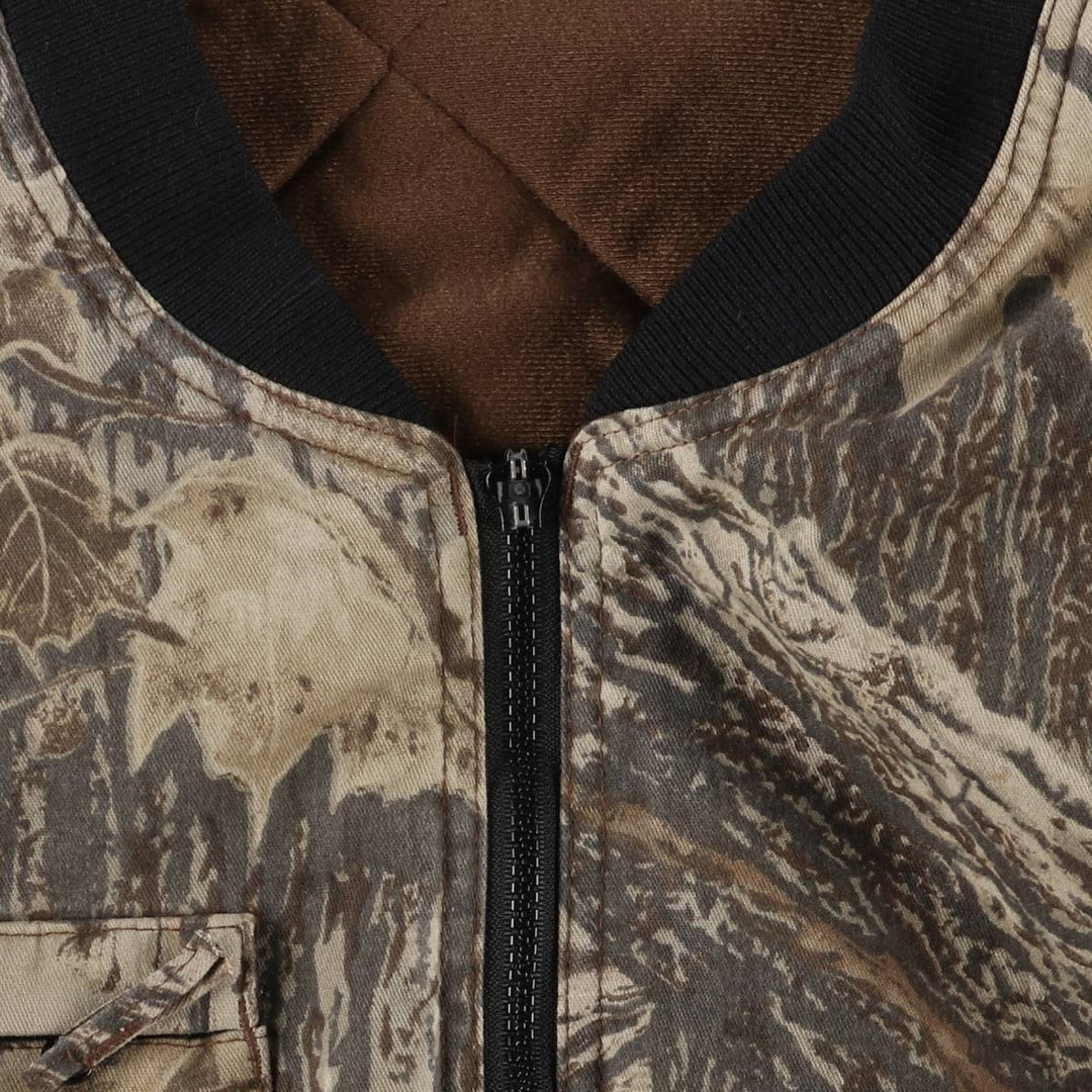 90s-00'S Cabela's Camouflage Pattern Realtree Camo Reversible Padded Cotton Blouson, Men's Size XL, Vintage cotton beige type brown Vintage Second Hand