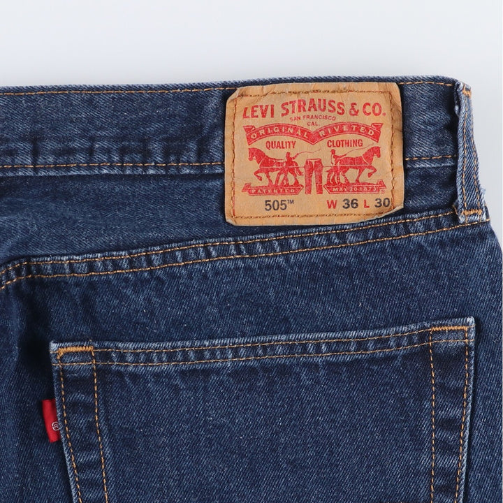 Levi's 505 tapered denim pants for men, size w37 cotton blue type Vintage Second Hand