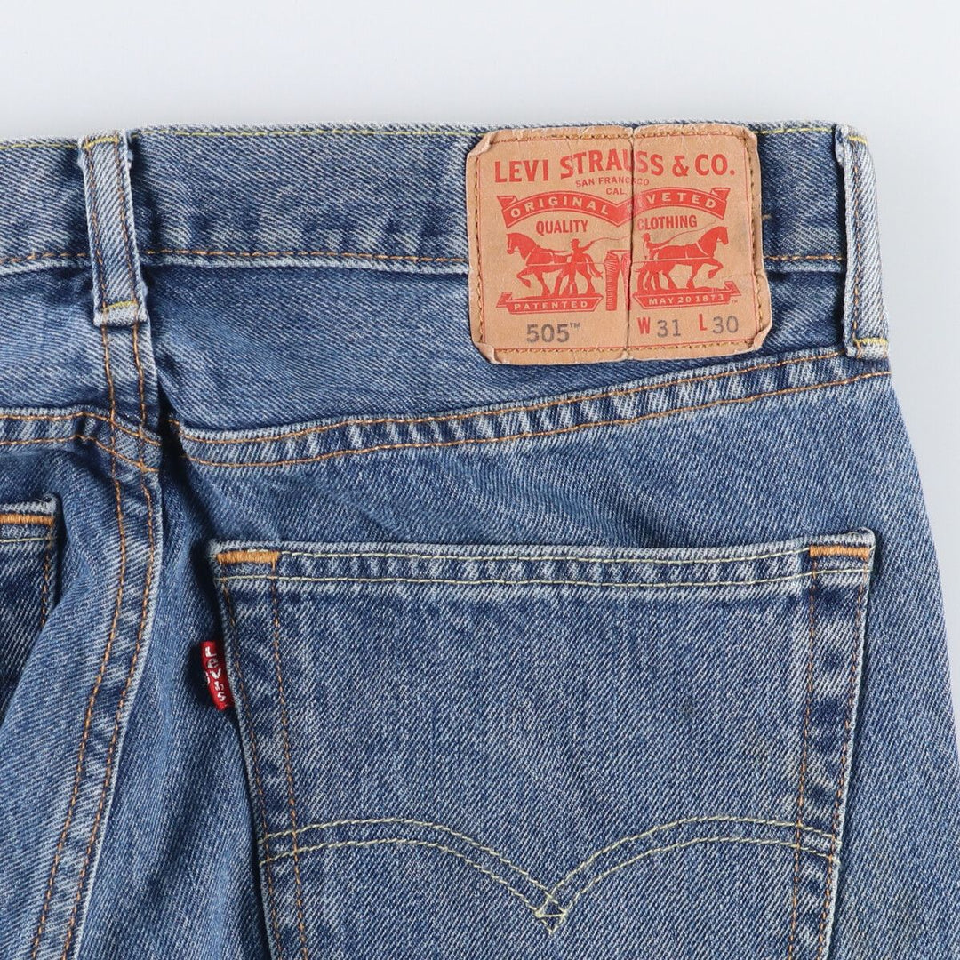 Levi's 505 tapered denim pants for men, equivalent to w32 unclear Blue type light blue Vintage Second Hand